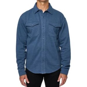 LAZER Men's Relaxed Fit Long Sleeve Button-front Fleece Shirt Sz Medium Vtg Wash